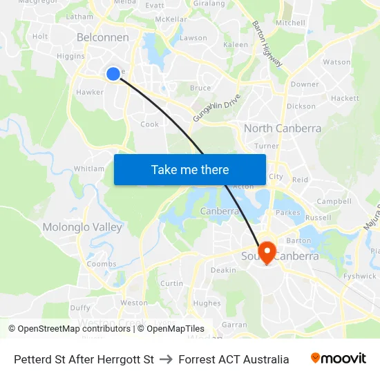 Petterd St After Herrgott St to Forrest ACT Australia map