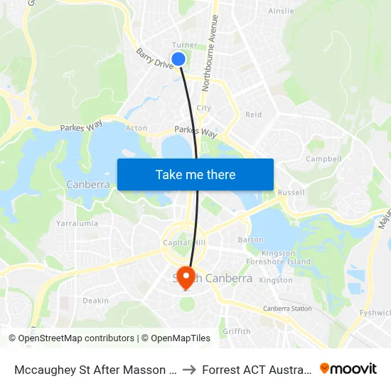 Mccaughey St After Masson St to Forrest ACT Australia map