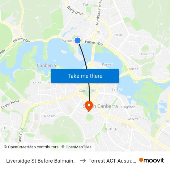 Liversidge St Before Balmain Cr to Forrest ACT Australia map