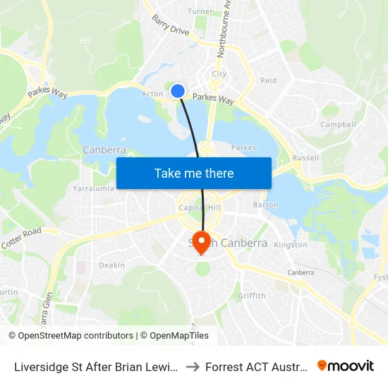 Liversidge St After Brian Lewis Cr to Forrest ACT Australia map