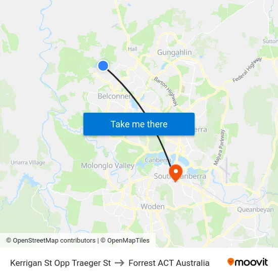 Kerrigan St Opp Traeger St to Forrest ACT Australia map