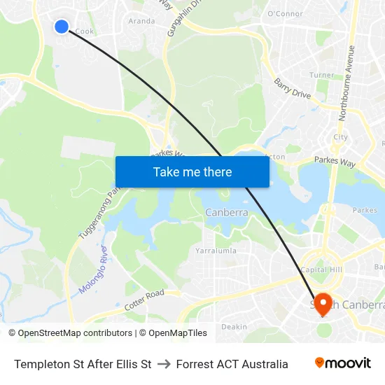 Templeton St After Ellis St to Forrest ACT Australia map