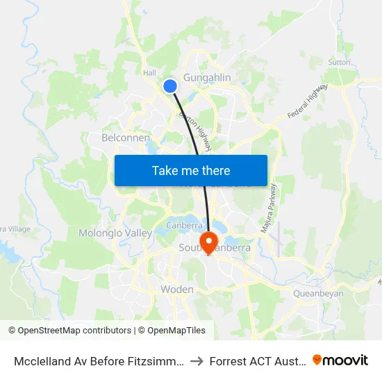 Mcclelland Av Before Fitzsimmons St to Forrest ACT Australia map