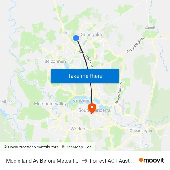 Mcclelland Av Before Metcalfe St to Forrest ACT Australia map