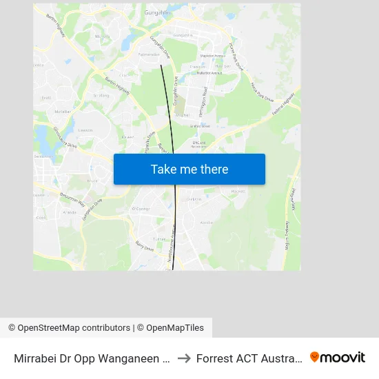 Mirrabei Dr Opp Wanganeen Av to Forrest ACT Australia map