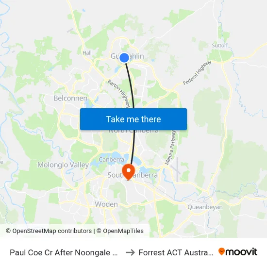 Paul Coe Cr After Noongale Cct to Forrest ACT Australia map