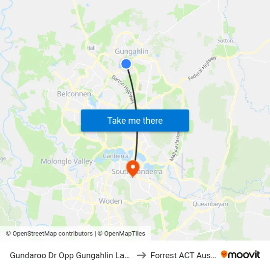 Gundaroo Dr Opp Gungahlin Lakes Club to Forrest ACT Australia map