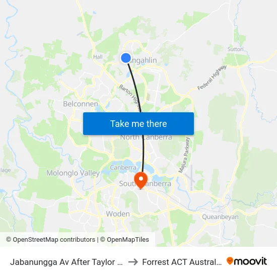 Jabanungga Av After Taylor St to Forrest ACT Australia map