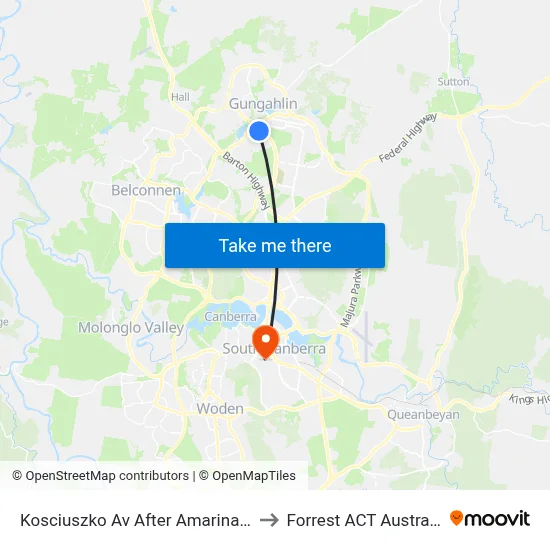 Kosciuszko Av After Amarina St to Forrest ACT Australia map