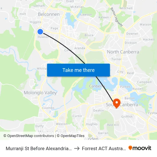Murranji St Before Alexandria St to Forrest ACT Australia map