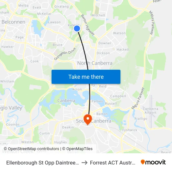 Ellenborough St Opp Daintree Cr to Forrest ACT Australia map