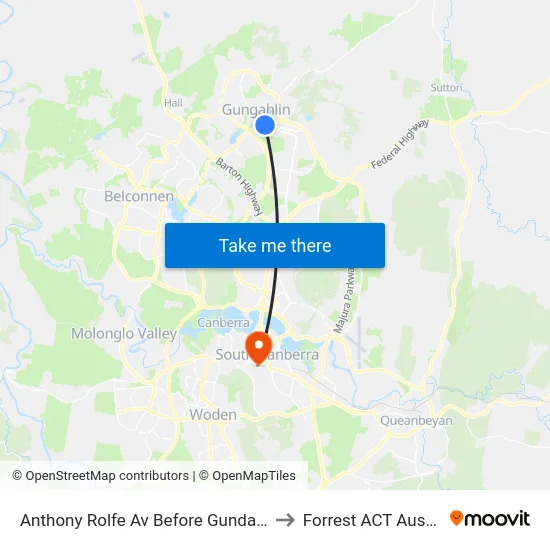 Anthony Rolfe Av Before Gundaroo Rd to Forrest ACT Australia map