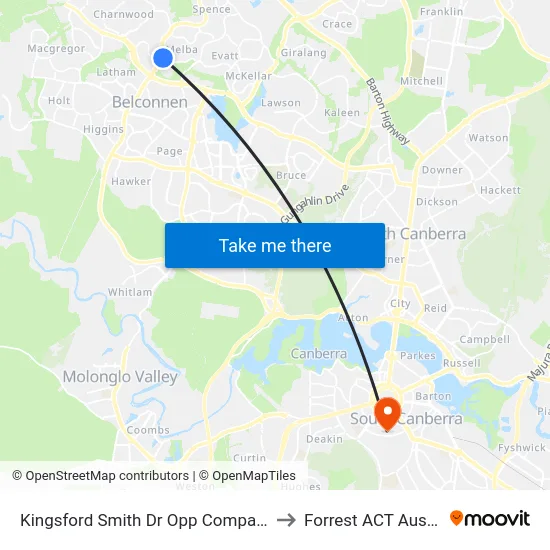 Kingsford Smith Dr Opp Companion Cr to Forrest ACT Australia map