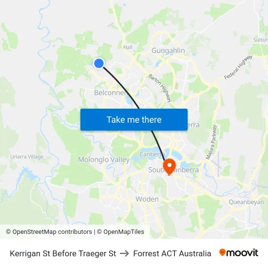 Kerrigan St Before Traeger St to Forrest ACT Australia map