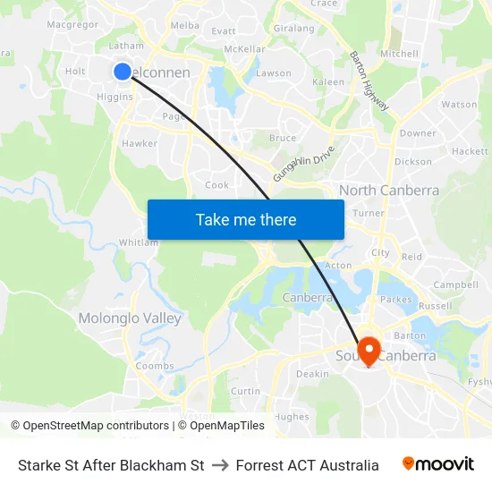 Starke St After Blackham St to Forrest ACT Australia map