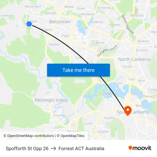 Spofforth St Opp 26 to Forrest ACT Australia map