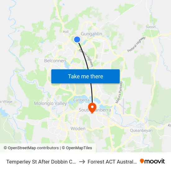 Temperley St After Dobbin Cct to Forrest ACT Australia map