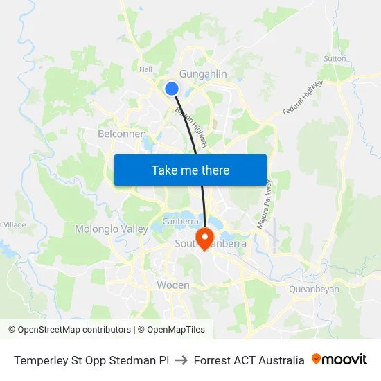 Temperley St Opp Stedman Pl to Forrest ACT Australia map