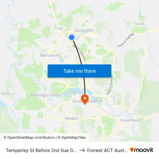 Temperley St Before 2nd Sue Geh Cct to Forrest ACT Australia map
