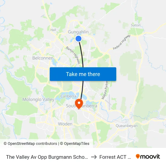 The Valley Av Opp Burgmann School Valley Campus to Forrest ACT Australia map