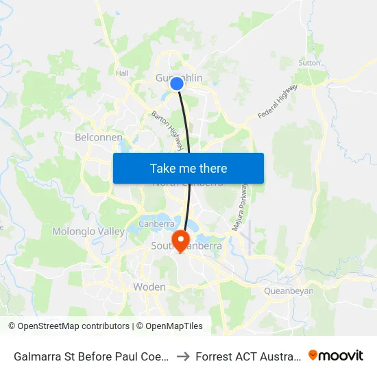 Galmarra St Before Paul Coe Cr to Forrest ACT Australia map