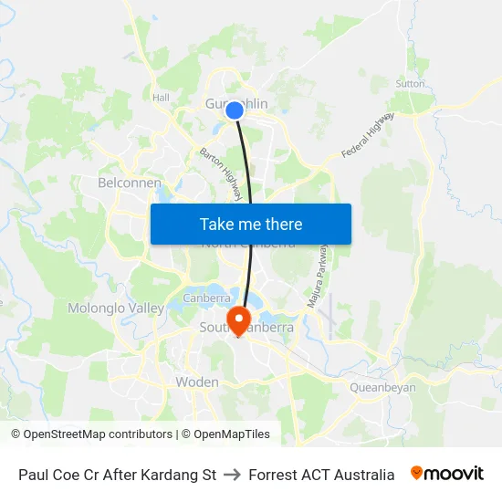 Paul Coe Cr After Kardang St to Forrest ACT Australia map
