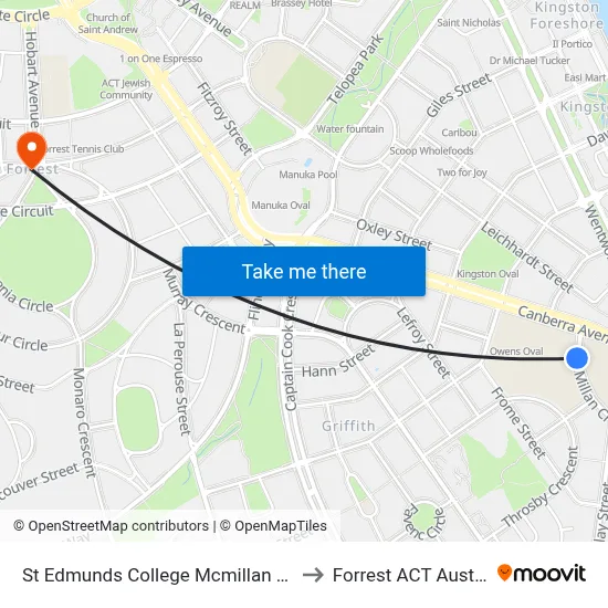 St Edmunds College Mcmillan Cr Sso to Forrest ACT Australia map