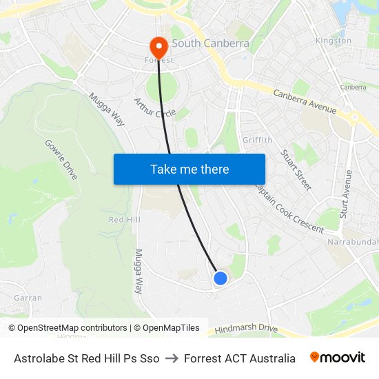 Astrolabe St Red Hill Ps Sso to Forrest ACT Australia map