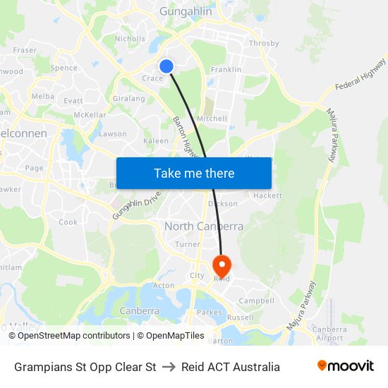 Grampians St Opp Clear St to Reid ACT Australia map