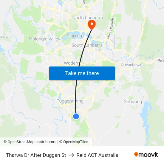 Tharwa Dr After Duggan St to Reid ACT Australia map
