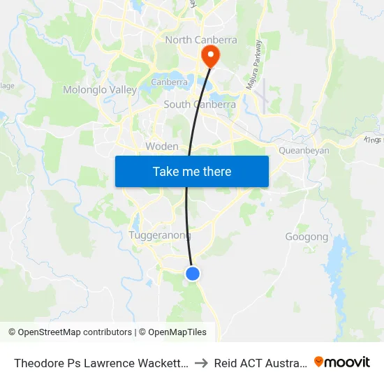 Theodore Ps Lawrence Wackett Cr to Reid ACT Australia map