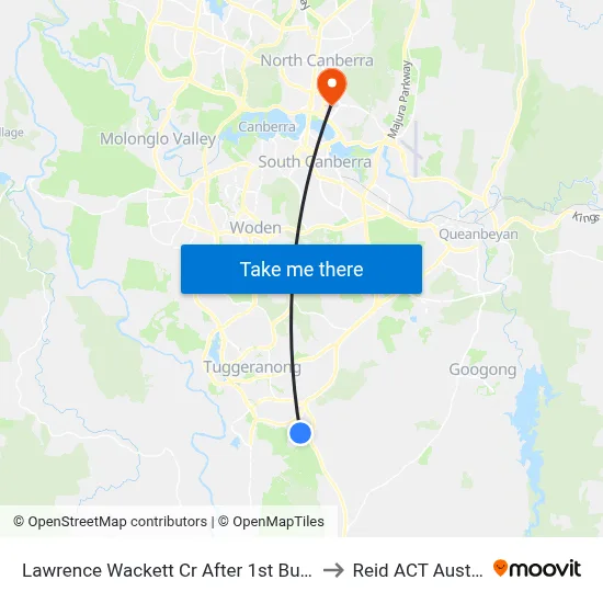 Lawrence Wackett Cr After 1st Burdett Cr to Reid ACT Australia map