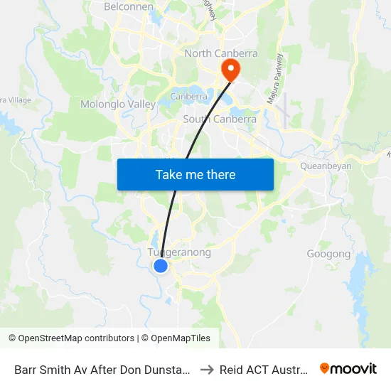 Barr Smith Av After Don Dunstan Dr to Reid ACT Australia map
