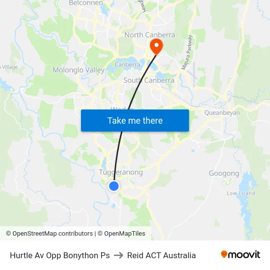 Hurtle Av Opp Bonython Ps to Reid ACT Australia map