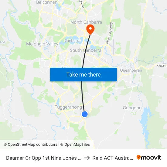 Deamer Cr Opp 1st Nina Jones Cr to Reid ACT Australia map