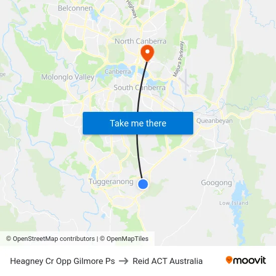 Heagney Cr Opp Gilmore Ps to Reid ACT Australia map