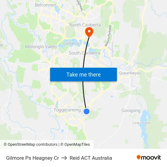 Gilmore Ps Heagney Cr to Reid ACT Australia map