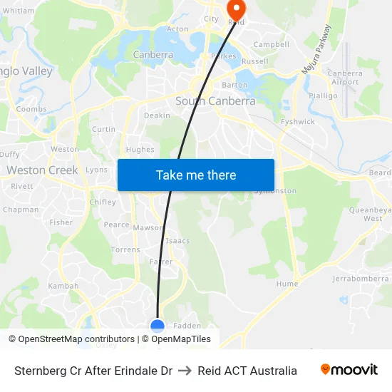 Sternberg Cr After Erindale Dr to Reid ACT Australia map
