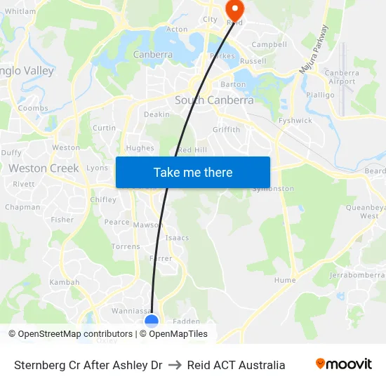 Sternberg Cr After Ashley Dr to Reid ACT Australia map