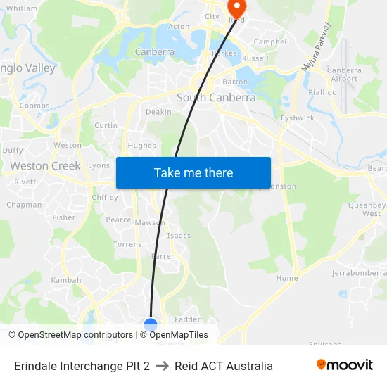Erindale Interchange Plt 2 to Reid ACT Australia map