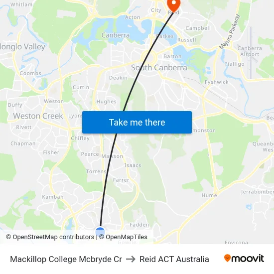 Mackillop College Mcbryde Cr to Reid ACT Australia map