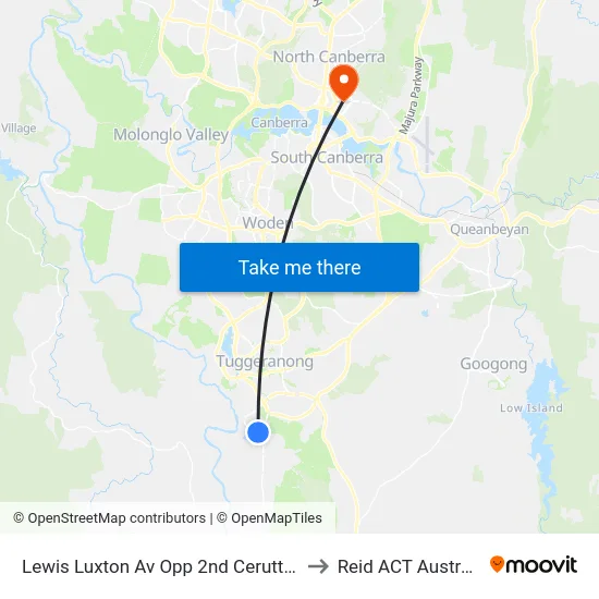 Lewis Luxton Av Opp 2nd Cerutty Cr to Reid ACT Australia map