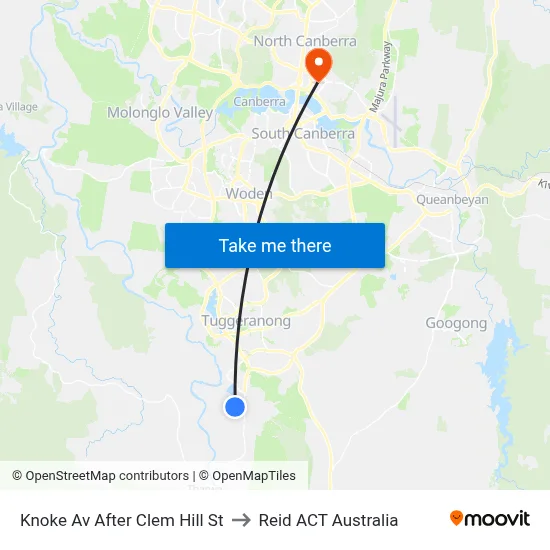 Knoke Av After Clem Hill St to Reid ACT Australia map