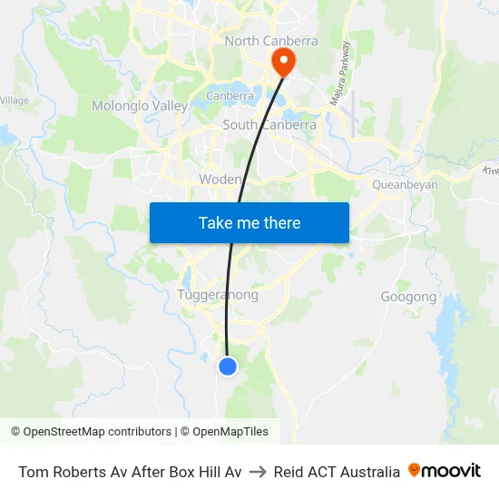 Tom Roberts Av After Box Hill Av to Reid ACT Australia map