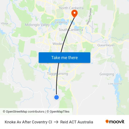 Knoke Av After Coventry Cl to Reid ACT Australia map