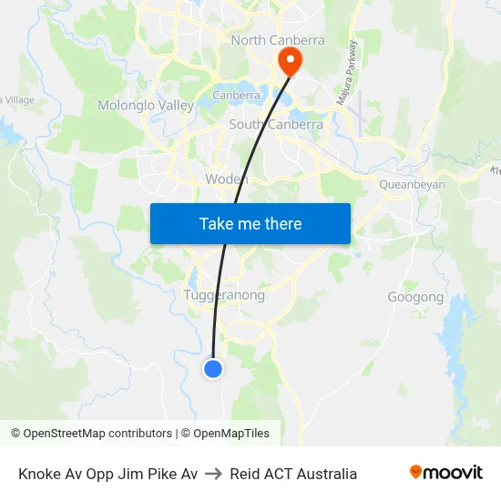 Knoke Av Opp Jim Pike Av to Reid ACT Australia map