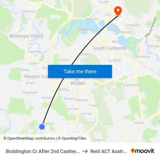 Boddington Cr After 2nd Castley Cct to Reid ACT Australia map