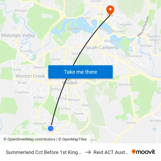Summerland Cct Before 1st Kingsmill St to Reid ACT Australia map