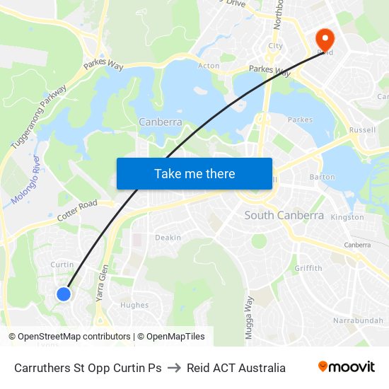 Carruthers St Opp Curtin Ps to Reid ACT Australia map