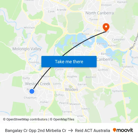 Bangalay Cr Opp 2nd Mirbelia Cr to Reid ACT Australia map